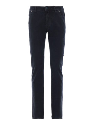 JACOB COHEN: pantaloni casual - Pantaloni blu cinque tasche in fustagno