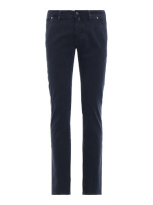 JACOB COHEN: pantaloni casual - Pantaloni modello 613 in cotone blu graffite