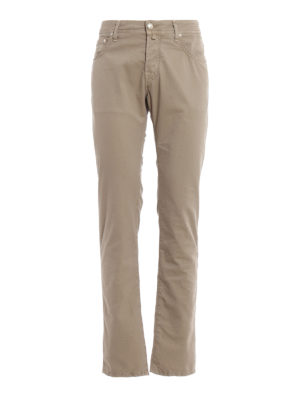 JACOB COHEN: pantaloni casual - Pantaloni Style 622 in cotone e nylon beige