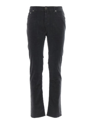 JACOB COHEN: casual trousers - Style 622 black corduroy trousers