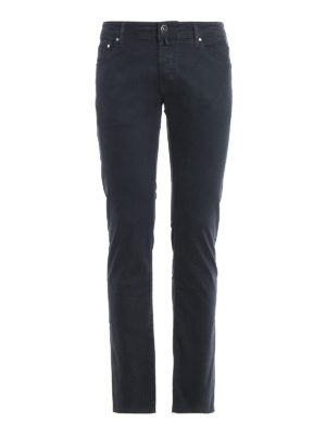 JACOB COHEN: casual trousers - Style 622 blue patterned trousers