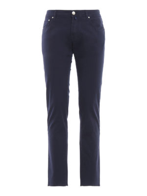 JACOB COHEN: pantaloni casual - Pantaloni Style 622 in cotone stretch blu