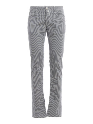JACOB COHEN: pantaloni casual - Pantaloni Style 622 a righe in cotone stretch