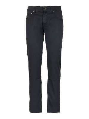 JACOB COHEN: casual trousers - Style 688 cotton and silk blue trousers