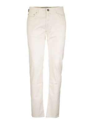 JACOB COHEN: casual trousers - Style 688 cotton and silk white trousers