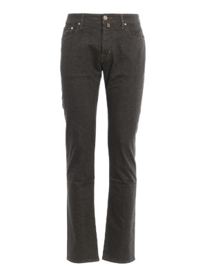 JACOB COHEN: casual trousers - Style 688 mini patterned cotton trousers