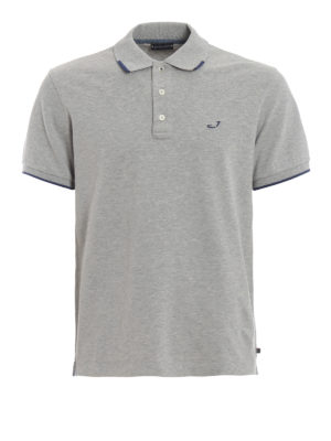JACOB COHEN: polo - Polo in cotone piqué stretch grigio melange