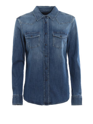 JACOB COHEN: camicie - Camicia in denim con bottoni in velluto