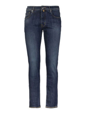 JACOB COHEN: skinny jeans - Five pocket faded denim Style 688 jeans