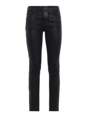 JACOB COHEN: jeans skinny - Jeans skinny Kimberly Crop in denim spalmato