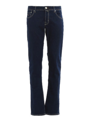 JACOB COHEN: straight leg jeans - 622 natural indigo garment dyed jeans