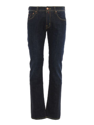 JACOB COHEN: straight leg jeans - Style 622 coin patch jeans