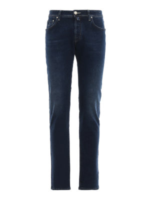 JACOB COHEN: straight leg jeans - Style 622 jeans with navy logo label