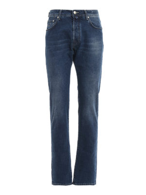 JACOB COHEN: straight leg jeans - Style 688 faded denim jeans