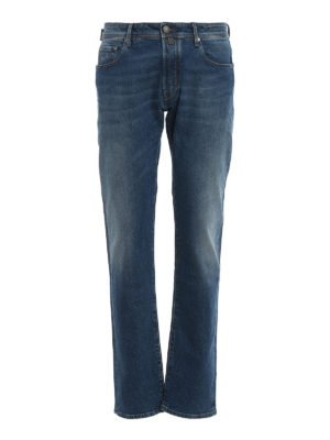 JACOB COHEN: straight leg jeans - Style 688 faded jeans