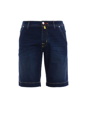 Jacob Cohen: Trousers Shorts - Natural indigo dyed denim shorts