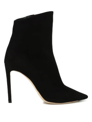 JIMMY CHOO: tronchetti - Tronchetti neri Helaine 100 in camoscio