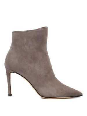 JIMMY CHOO: tronchetti - Tronchetti Helaine 85 in camoscio grigio