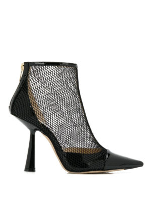 JIMMY CHOO: tronchetti - Stivaletti Kix in rete e vernice