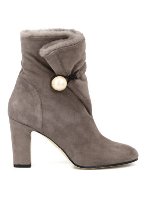JIMMY CHOO: stivali - Stivali Bethanie 85 con decorazione perla