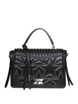 JIMMY CHOO: bauletti - Borsa Helia nera in pelle matelassé