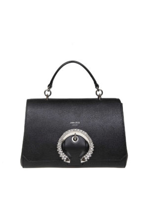 JIMMY CHOO: bauletti - Borsa Madeline con fibbia di cristalli