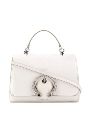 JIMMY CHOO: bauletti - Borsa Madeline in pelle bianca