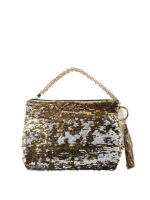 JIMMY CHOO: pochette - Clutch Callie con paillettes dorate