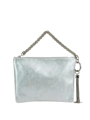 JIMMY CHOO: pochette - Clutch Callie in pelle metallizzata