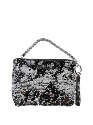 JIMMY CHOO: pochette - Clutch Callie con paillettes metalliche