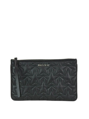 JIMMY CHOO: pochette - Busta Hartiel in nappa nera