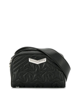 JIMMY CHOO: pochette - Clutch Helia in nappa matelassé nera