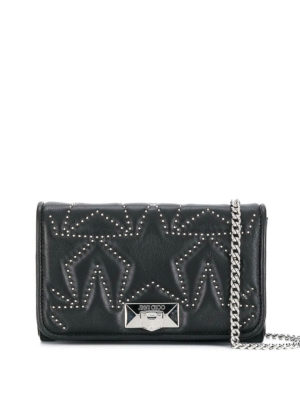 JIMMY CHOO: pochette - Clutch Helia matelassé con borchiette