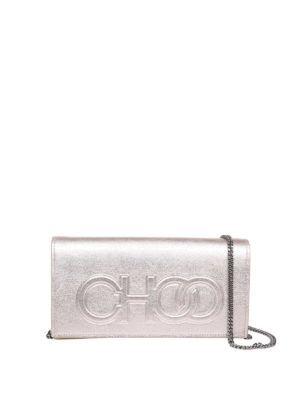 JIMMY CHOO: pochette - Mini borsa Santini in pelle laminata