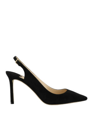 JIMMY CHOO: scarpe décolleté - Slingback Erin in pelle scamosciata nera