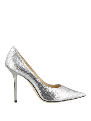 JIMMY CHOO: scarpe décolleté - Décolleté Love 100 in glitter Galactica
