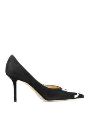 JIMMY CHOO: court shoes - Love 85 black suede pumps with JC