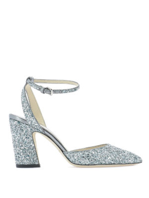 JIMMY CHOO: scarpe décolleté - Décolleté Micky 85 in ruvido glitter