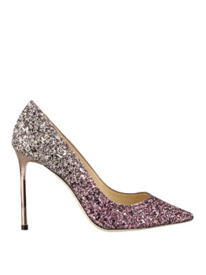 JIMMY CHOO: scarpe décolleté - Décolleté Romy 100 in glitter degradé