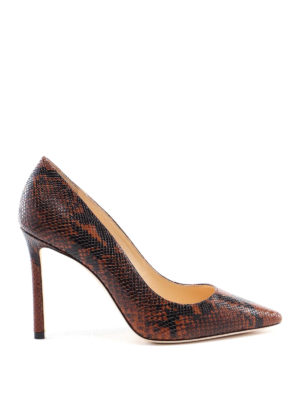 JIMMY CHOO: court shoes - Romy 100 snake print pumps