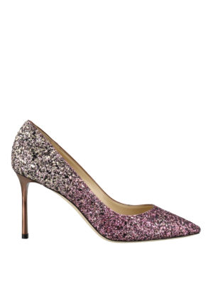 JIMMY CHOO: scarpe décolleté - Décolleté Romy 85 in glitter degradé