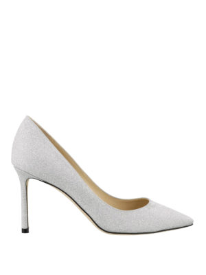 JIMMY CHOO: scarpe décolleté - Décolleté Romy 85 in glitter finissimo