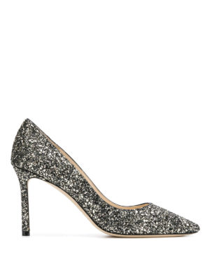 JIMMY CHOO: scarpe décolleté - Sensuali décolleté glitterate Romy 85