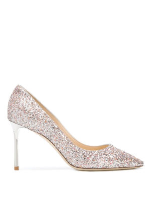 JIMMY CHOO: scarpe décolleté - Sofisticate pumps Romy 85 tacco in metallo