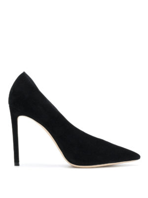 JIMMY CHOO: scarpe décolleté - Décolleté asimmetriche Sophia 100 in suede