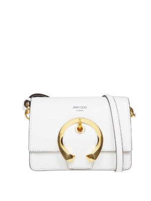 JIMMY CHOO: borse a tracolla - Borsa Madeline in pelle bianca