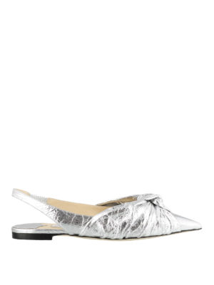 JIMMY CHOO: ballerine - Ballerine Annabell in pelle argentata