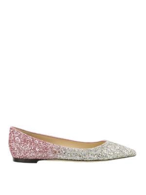 JIMMY CHOO: ballerine - Ballerine Romy Flat in glitter degradé