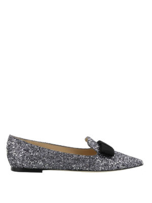 JIMMY CHOO: flat shoes - Gala coarse glitter flat shoes