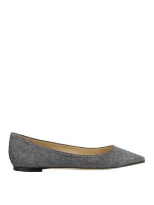 JIMMY CHOO: ballerine - Ballerine Romy Flat in glitter lamé
